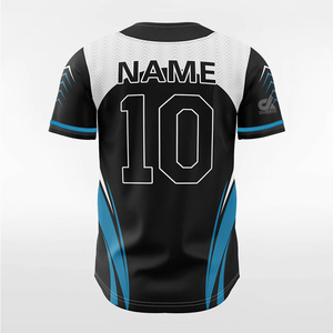 Camiseta de Béisbol Personalizada 2025 con Rayas Abstractas Negras, Detalles Multicolor, Botones, Uniforme de Equipo, Nombre y Número Personalizados, Estilo Profesional - Product Image 2