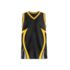 Maillot de basket sans manches pour homme, respirant, en tissu mesh 100% polyester, taille élastique, personnalisable avec le nom de l'équipe - Product Image 2