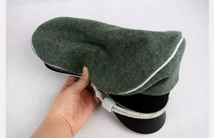 หมวกยูนิฟอร์มคุณภาพสูงสำหรับกิจกรรมกลางแจ้ง Heer & Waff SS Offar Visor Cap ปรับแต่งได้ สีเทาหิน ผ้าฝ้าย 100% ระบายอากาศได้ดี ไม่มีตราสัญลักษณ์ - Product Image 5