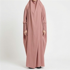 Abaya Jilbab de prière une pièce pour femme, robes longues, couleurs unies, motifs personnalisés, vêtements modestes, vente en gros - Product Image 1