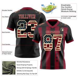 Camiseta de Fútbol Estilo Campeonato Color Granate y Negro, Ropa Deportiva de Alto Rendimiento, Personalización de Marca, Fabricación OEM, Venta al Por Mayor - Product Image 2