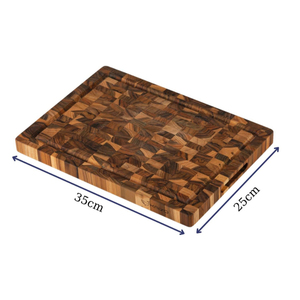 Planche à découper rectangulaire en bois à grain apparent avec motif mosaïque, antidérapante, pour cuisine - Product Image 5