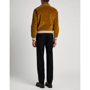 Chaqueta Universitaria de Lana de Alta Calidad, Cuello Alto, Corte Cuadrado, Estilo Holgado, Chaqueta de Béisbol con Bordado Frontal, Unisex, 100% Algodón - Product Image 4