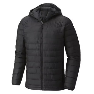 Veste matelassée noire pour homme, col montant, coupe-vent, rembourrage en polyester, fermeture éclair, coupe classique, hiver, décontractée - Product Image 4