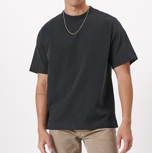 Men's <b>Black</b> Regular Fit Cotton <b>T</b>-<b>Shirt</b> O-Neck Short Sleeve Casual Solid Color Jersey Knit <b>Plain</b> Dyed Style - Product Image 1