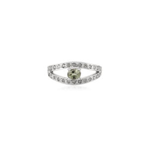 Anillo de Plata de Ley 925 con Turmalina Verde Genuina, Anillo Elegante con Piedra Preciosa para Mujer, Joyería para Fiestas - Product Image 1