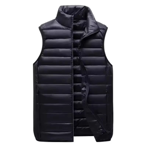 OEM Custom Design Men's Sleeveless Puffer <b>Vest</b> Winter <b>Utility</b> Jacket with Zipper Closure Casual Style Polyester Outer Wear - Product Image 4