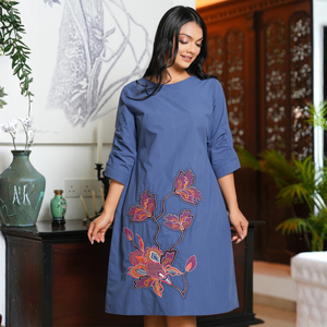 Elegante Vestido Azul de Algodón para Mujer - Product Image 5