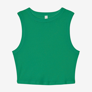 Hot Selling Women <b>Sleeveless</b> Tank <b>Tops</b> Popular Fitness Solid Color Cotton Fitness Singlet Breathable <b>Knitted</b> Women's Tank <b>Top</b> - Product Image 5