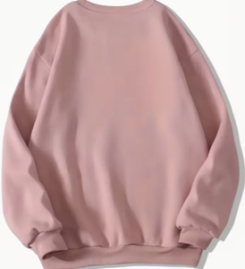 Sudadera de Cuello Redondo Extra Grande Estilo Vintage Minimalista para Mujer, Marca Hardihood International, Color Beige con Estampado Geométrico en Relieve y Manga Larga - Product Image 2