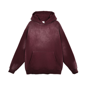 เสื้อฮู้ดดี้วินเทจทรงโอเวอร์ไซส์ ผ้าฟลีซคอตตอนย้อมสีแบบมิเนอรัลวอช แขนเสื้อแบบดรอปโชว์เดอร์ สไตล์สตรีทแวร์สำหรับผู้ชาย - Product Image 6