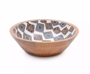 ชามไม้อะคาเซียชามสลัดเคลือบไม้ดีไซน์เป็นเอกลักษณ์ชามสลัดไม้มะม่วง - Product Image 4