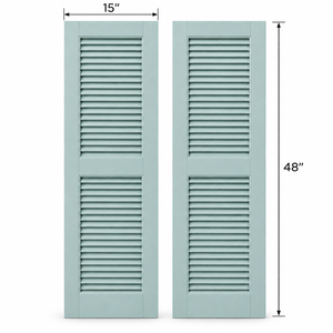 Paire de volets fixes peints pour fenêtres extérieures, façades de maisons et décoration de cottages de jardin, volets en bois massif - Product Image 2