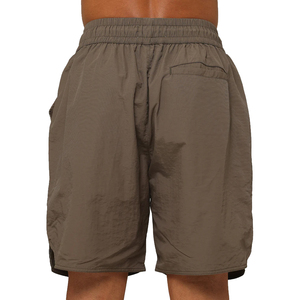 Shorts de sport décontractés en nylon pour hommes, couleur marron foncé, pour l'été, la course à pied et l'entraînement - Product Image 2
