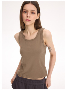 Débardeur décontracté uni pour femmes et jeunes filles, coupe ajustée, sans manches, style sport - Product Image 6