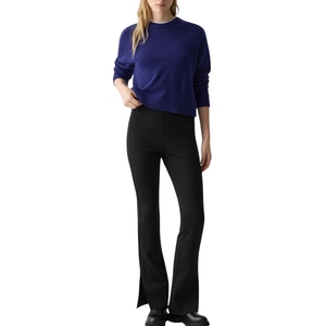 Pantalon en tricot élégant et décontracté pour femme, taille haute, jambe large – Confortable, respirant, motif uni, idéal pour le bureau en été - Product Image 5