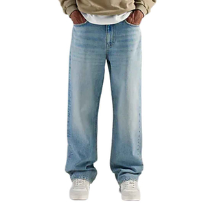 Pantalones Vaqueros Casuales Personalizados al por Mayor, de Mezclilla Cruda Selvedge, de Alta Calidad, Holgados, para Hombre, Rectos, Tallas Grandes, Estilo Vintage - Product Image 2