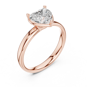 Bague en or rose taille cœur, bague solitaire, bague de fiançailles, bijoux en or jaune, bijoux en or sterling - Product Image 3