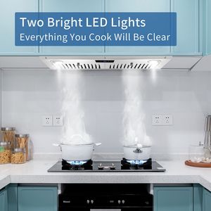 Cappa aspirante da incasso in acciaio inossidabile da 30 pollici, 600 CFM, con controllo touch frontale, per cucina - Product Image 6