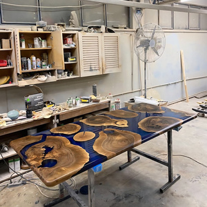 Epoxy Furniture Wood Resin <b>Dining</b> <b>Table</b> Handmade Home Furniture Wholesale OEM Custom Design - Product Image 4