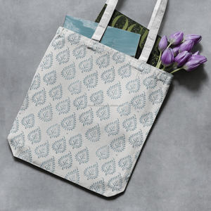 Sac fourre-tout en coton naturel écologique imprimé en bloc, sac à bandoulière latérale, sac de shopping imprimé indien réutilisable, usage décontracté, commande en gros - Product Image 2