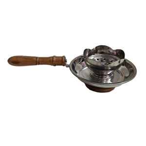 Quemador de incienso purificador para el hogar con mango de madera para fragancia del hogar y Bakhoor, con pinzas de acero y base de madera. - Product Image 4