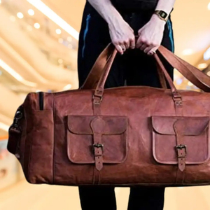 Sac de voyage unisexe en cuir véritable marron de qualité supérieure, style moderne, grande taille cabine, avec fermeture éclair, pour chaussures - Product Image 2