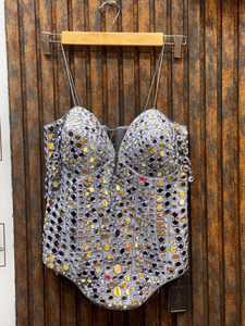 <b>Women's</b> Strapless Geometric Hollow Out Corset <b>Top</b> Sexy Clubwear <b>Tank</b> <b>Top</b> - Product Image 6
