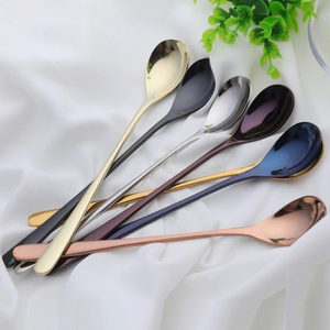 Cuillère à café en métal antique argentée et dorée avec finition miroir, couverts élégants pour les fêtes de Noël, ustensiles de cuisine en acier poli - Product Image 5