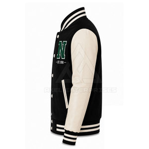 Veste pour homme en mélange de laine avec broderie graphique, boutons-pression et détails de patchs, style décontracté, vêtement d'extérieur, production sur mesure en gros - Product Image 5