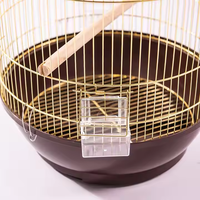 Cage à oiseaux en métal de luxe personnalisée Cage d'élevage de perroquets ronds pour animaux de compagnie Cage domestique mobile