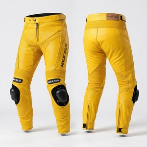 Pantalons de moto personnalisés |   Cuir de vachette de 1,3 mm |   Nom du pilote, numéro, logo - Product Image 2