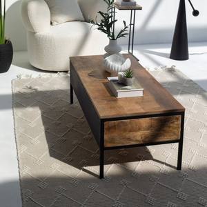 Mesa de Centro de Madera de Mango con Dos Cajones, Modelo Zenova Stellar, para Decoración Moderna de Sala de Estar - Product Image 6