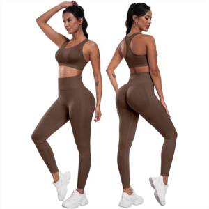 Ensemble de sport pour femme, taille haute, tissu de haute qualité, 3 pièces, vêtements de yoga respirants, ensemble de sport long pour femme - Product Image 2