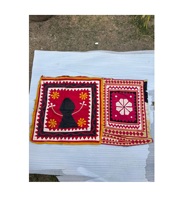 Panneau mural décoratif en tissu indien traditionnel bohème multicolore, fait main, vintage, patchwork, brodé, en coton
