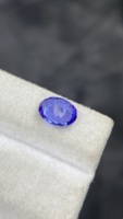 Piedra de Tanzanita Natural Certificada de 9x7 MM, Corte Ovalado, con Excelente Color y Brillo, Zoisita Natural de 1.81 Quilates, Limpia con Lupa
