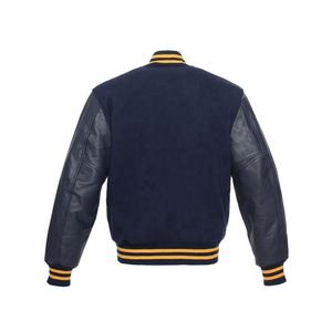 Chaqueta Bomber Varsity de lona de invierno de gran tamaño personalizada con cuello levantado y forro de lana a prueba de viento y transpirable para hombres - Product Image 2