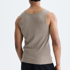 Chemise de sport pour homme sans manches en maille blanche 100% coton, séchage rapide, respirante, pour la salle de sport, l'entraînement et le fitness - Product Image 2