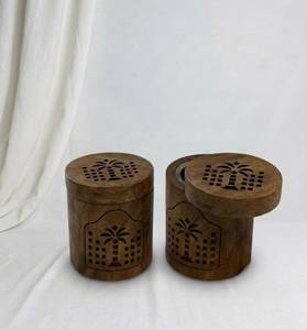 Quemador de incienso de madera de mango hecho a mano, de forma redonda, con diseño de palmera, difusor aromático para uso doméstico en todas las estaciones. - Product Image 5