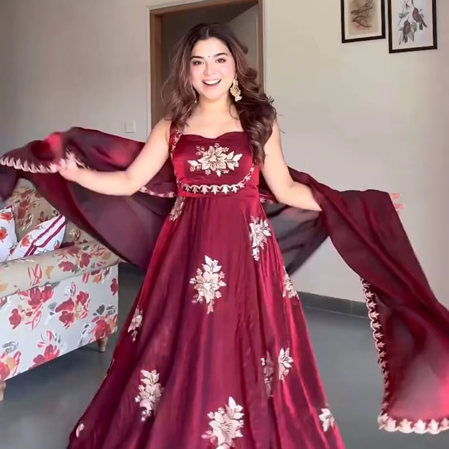 sexy maxi dresses Sexy Long V-neck A-line Satin Prom Dress with Slit