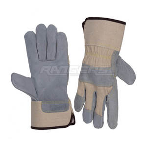 Guantes de Trabajo de Seguridad, Mezcla de Algodón y Cuero, Protección Duradera, Logotipo Personalizado, Guantes de Seguridad para Almacenamiento y Montaje - Product Image 1