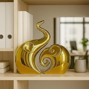 Golden Abstract Set Contemporary Glossy Irregular Shape Decorative Art Piece for Table Tops - Product Image 4