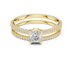 แหวนแต่งงานเพชรทรงกลมเพาะเลี้ยงในห้องปฏิบัติการทองคำขาว 14K สำหรับผู้หญิง |   เพชรที่เพิ่งเพาะเลี้ยง - Product Image 3