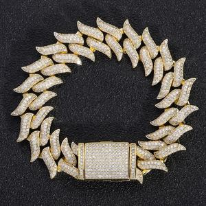 Bracelet Hip Hop en Moissanite et Diamants Scintillants, Style Cuban Link, Idéal pour le Streetwear, les Soirées et le Quotidien - Product Image 6