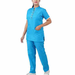Conjunto de Uniforme Médico Azul de Manga Corta, Uniforme de Hospital, Traje de Enfermería de Punto, Personalizado OEM para Personal de Clínica - Product Image 5