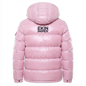 Wholesale Women's Pink Shiny Puffer Jacket, OEM/ODM Heavyweight Winter <b>Coat</b> with Hood, Factory Direct Supplier - Product Image 2