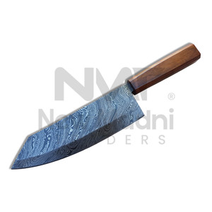 Couteau de cuisine en acier Damas, lame à pointe tombante, manche en bois, couteau de chef fait main, couteaux Damas pour usage en cuisine, à vendre - Product Image 1