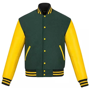 Private Label <b>Retro</b> Varsity <b>Jacket</b> for Men Comfortable Melton Wool Genuine <b>Leather</b> 100% Cotton for Winter Outdoor Activities - Product Image 1