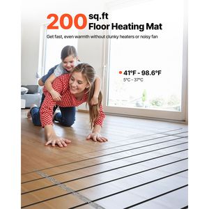 Kit Riscaldamento Domestico 200 Piedi Quadrati, Sistema Radiante Elettrico a Pavimento 240V con Termostato Intelligente e Allarme, Facile Installazione - Product Image 2