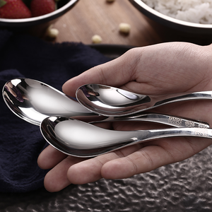 Cuillère à soupe en acier inoxydable pour la maison, cuillère à riz ronde dorée et argentée pour les fêtes, la famille, la cuisine et les restaurants - Product Image 4